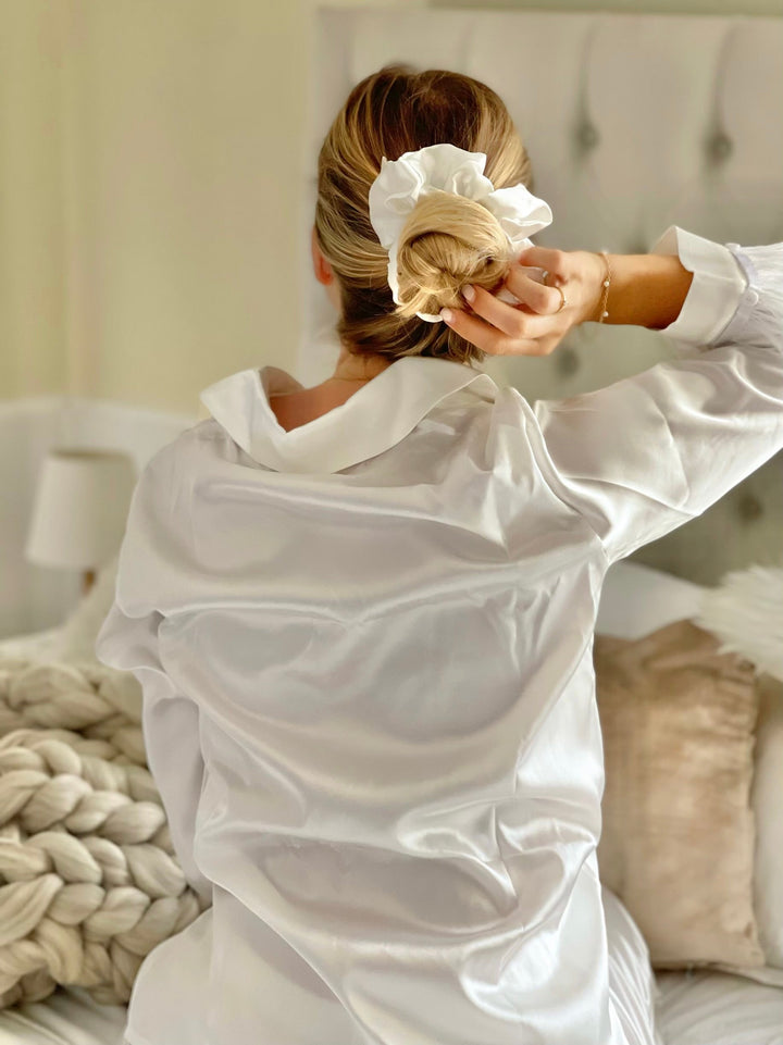 Pijama Largo Plumas Novia